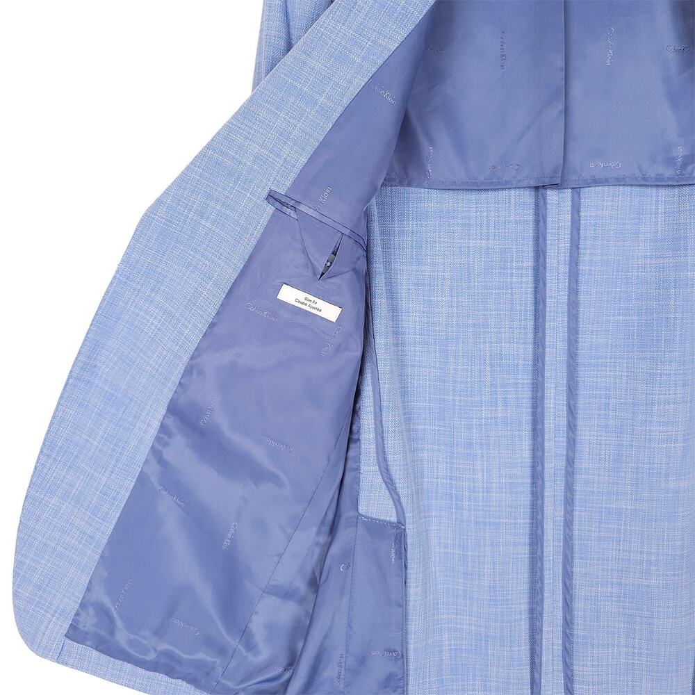 Calvin Klein Mens Slim Fit Sport Coat Blazer 38R Light Blue Solid Stretch NWT - Picture 7 of 13